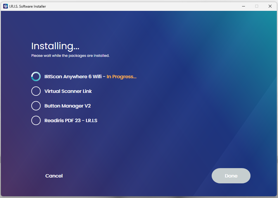 Capture d'écran de la barre de progression